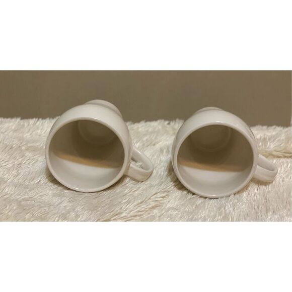 PEETS COFFEE & TEA OFF WHITE COLOR CERAMIC (2) MUGS BY BIA B67 - Picture 2 of 5